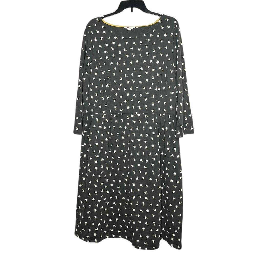 Boden Women's Penny 100% Cotton Knit Ditzy Floral Pocket Dress Size 16
